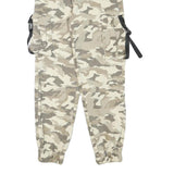 FB SISTER Womens Cotton Blend Beige Camouflage Relaxed Cargo Trousers W22 L26