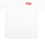 COCA COLA Mens White L Graphic T-Shirt Short Sleeve Round Neck Logo Print