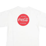 COCA COLA Mens White L Graphic T-Shirt Short Sleeve Round Neck Logo Print