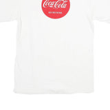 COCA COLA Mens White L Graphic T-Shirt Short Sleeve Round Neck Logo Print