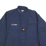 PRAK INDUSTRIES Mens Navy Blue Military Style Jacket L Synthetic Button Plain