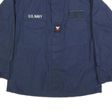 PRAK INDUSTRIES Mens Navy Blue Military Style Jacket L Synthetic Button Plain