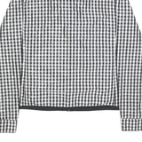 LAUREN RALPH LAUREN Womens Black & White Checked Zip Jacket L Polyester Casual