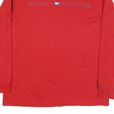 TOMMY HILFIGER Mens Red Long Sleeve Crew Neck XL Cotton Blend T-Shirt Striped