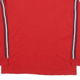 TOMMY HILFIGER Mens Red Long Sleeve Crew Neck XL Cotton Blend T-Shirt Striped
