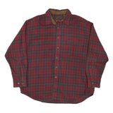 ST JOHNS BAY Mens Red & Grey Checked Shirt XL Button Front Casual Cotton Blend