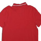 NAUTICA Mens Red & White & Navy Cotton Blend Polo Shirt Short Sleeve L Classic