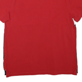 NAUTICA Mens Red & White & Navy Cotton Blend Polo Shirt Short Sleeve L Classic
