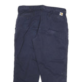 CARHARTT Mens Cotton Blend Navy Relaxed Straight Trousers W38 L30 Workwear