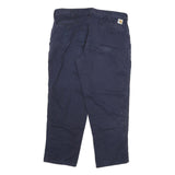 CARHARTT Mens Cotton Blend Navy Relaxed Straight Trousers W38 L30 Workwear