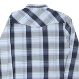 LEVI'S Mens Blue & Grey Plaid Shirt L Cotton Blend Casual Long Sleeve Button