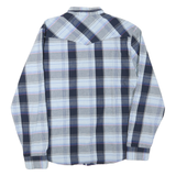 LEVI'S Mens Blue & Grey Plaid Shirt L Cotton Blend Casual Long Sleeve Button