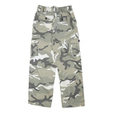 Womens Relaxed Fit Cotton Blend Grey & White Camouflage Cargo Trousers W24 L25