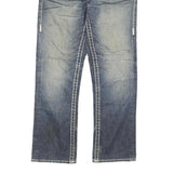 TRUE RELIGION Womens Regular Blue Denim Medium Wash W28 L28 Distressed Zip Jeans