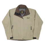 JACK WOLFSKIN Womens Beige & Brown Outdoor Jacket L Polyester Blend Zip Casual