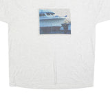 JERZEES Mens White XL Graphic T-Shirt Short Sleeve Crew Neck Cotton Blend