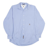 TOMMY HILFIGER Mens Blue Classic Cotton Shirt L Formal Button Long Sleeve