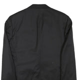 Mens Black Classic Button Jacket L Polyester Blend Plain Elegant Formal