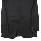 Mens Black Classic Button Jacket L Polyester Blend Plain Elegant Formal