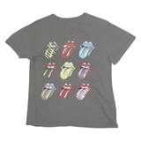 ROLLING STONES Womens Grey Multi Logo Graphic T-Shirt M Short Sleeve Crew Neck