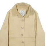 PENMAN'S Womens Beige Button Jacket S Polyester Shearling Collar Cuffs Casual