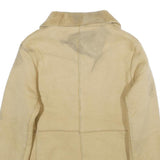 PENMAN'S Womens Beige Button Jacket S Polyester Shearling Collar Cuffs Casual