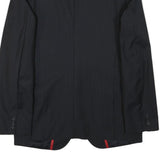 HUGO Mens Black Pinstripe Tailored Wool Jacket M Button Formal Wear