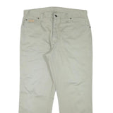WRANGLER Mens Regular Beige Cotton Blend Zip Trousers W35 L27 Classic Straight