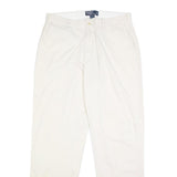 POLO RALPH LAUREN Mens Cotton White Regular Fit Straight Leg Trousers W33 L32