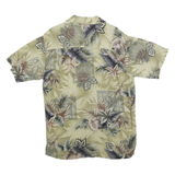 CARIBBEAN BLUES Mens Beige Floral Cotton Blend Shirt M Casual Summer Beach Print