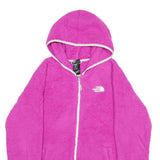 THE NORTH FACE Womens Pink Hoodie Jacket L Polyester Fleece Zip Casual Outdoor
