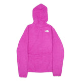THE NORTH FACE Womens Pink Hoodie Jacket L Polyester Fleece Zip Casual Outdoor