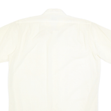 MANCRAFT Womens Cream Nylon Shirt XS Classic Button Front Short Sleeve