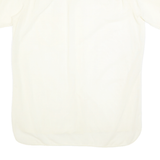 MANCRAFT Womens Cream Nylon Shirt XS Classic Button Front Short Sleeve