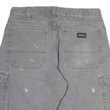 DICKIES Mens Grey Cargo Cotton Shorts L W34 Workwear Utility Pockets