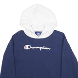 CHAMPION Womens Navy & White Hoodie XL Logo Cotton Casual Sweatshirt