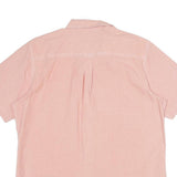 CHAPS Mens Pink Plain Cotton Short Sleeve Shirt L Button-Down Collar Casual