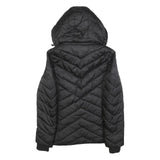 NAUTICA Womens Black Polyester Blend Quilted Jacket S Zip Hooded