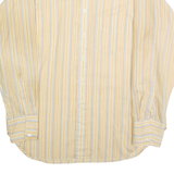 JONATHAN'S Mens Yellow & White Striped Shirt XL Classic Button-Up Long Sleeve