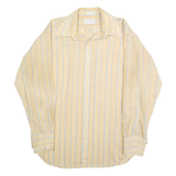 JONATHAN'S Mens Yellow & White Striped Shirt XL Classic Button-Up Long Sleeve