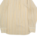 JONATHAN'S Mens Yellow & White Striped Shirt XL Classic Button-Up Long Sleeve