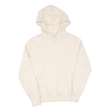 CHAMPION Womens Cream Hoodie L Cotton Pullover Drawstring