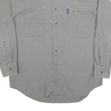 CHAPS RALPH LAUREN Mens Grey Linen Blend Shirt M Button Pocket Casual