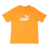 PUMA Mens Orange Cotton Blend T-Shirt M Short Sleeve Crew Neck Puma Logo