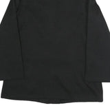 Womens Black Button Jacket M Polyester Blend Plain Classic Relaxed Fit