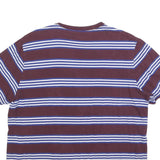 GAP Mens Maroon & Blue Striped T-Shirt XL Short Sleeve Crew Neck Casual Cotton