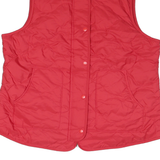 CROFT & BARROW Womens Red Quilted Gilet L Polyester Blend Zip Fastening Casual