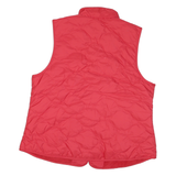 CROFT & BARROW Womens Red Quilted Gilet L Polyester Blend Zip Fastening Casual