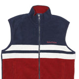 NAUTICA Mens Navy & Red Sleeveless Zip Polyester Fleece Vest S Casual Outerwear