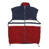 NAUTICA Mens Navy & Red Sleeveless Zip Polyester Fleece Vest S Casual Outerwear